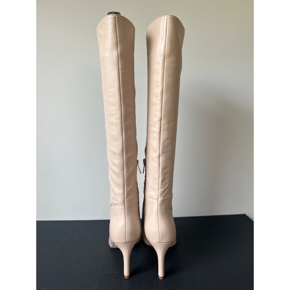 Marc Fisher LTD Georgiey Pointed Toe Knee ivory leather High Boots size 6.5 - Picture 4 of 9